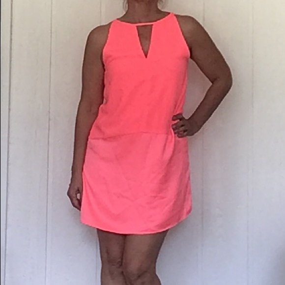 PARKER NEW YORK ORANGE PINK SLEEVELESS SHIFT DRESS SMALL - Picture 8 of 14